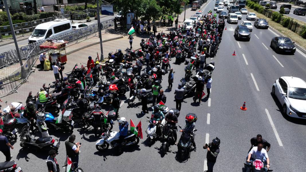 Motosikletlilerden İsrail Başkonsolosluğu önünde ‘soykırım’ protestosu 25